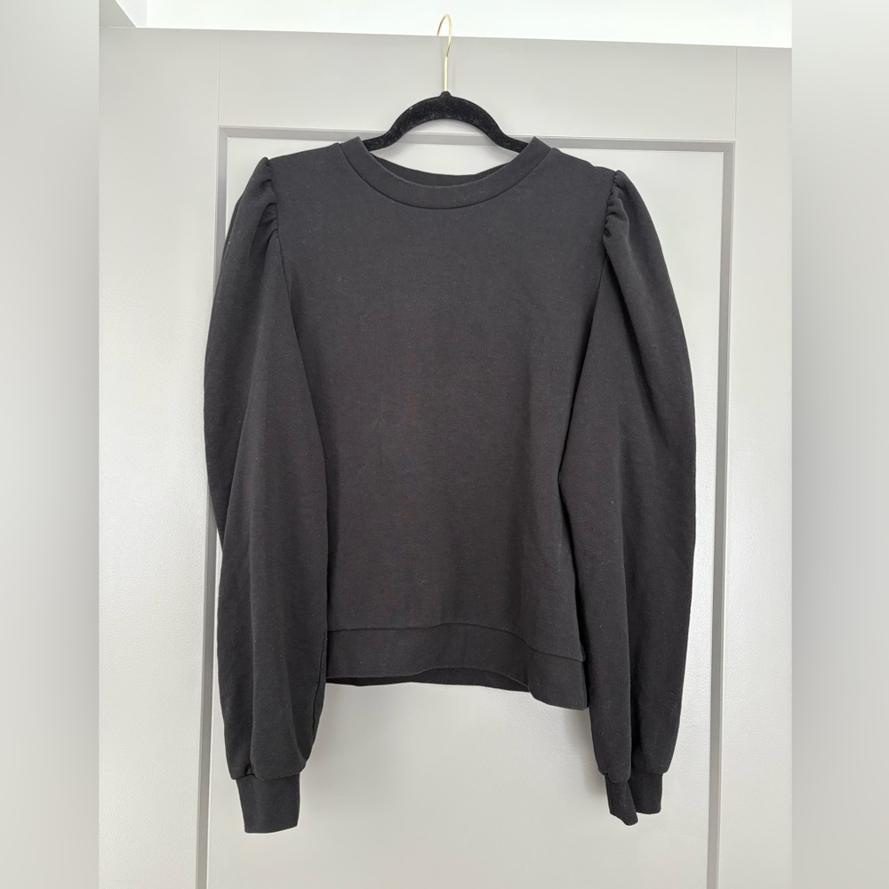 Black Puff Sleeve Top
